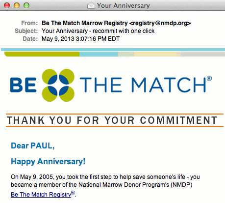 Email for my anniversary