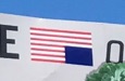 A simplified upside down American flag