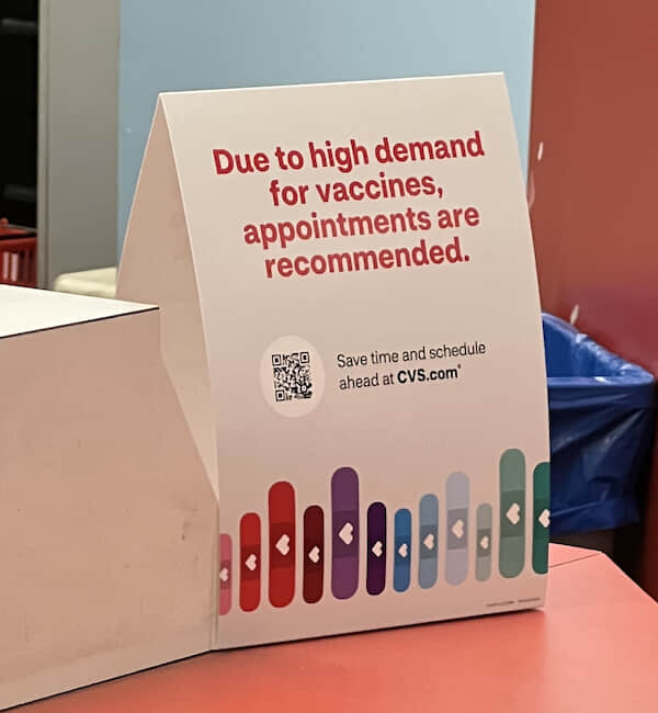 Due to high demand for vaccines, appointments are recommended.